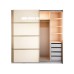 Gold Dulap 2000 Crem cu usi MDF Lucios + 2 Comode
